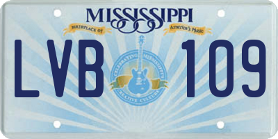 MS license plate LVB109