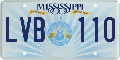 MS license plate LVB110