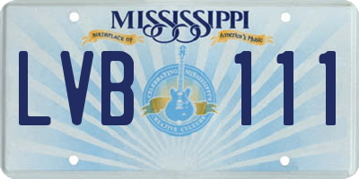 MS license plate LVB111