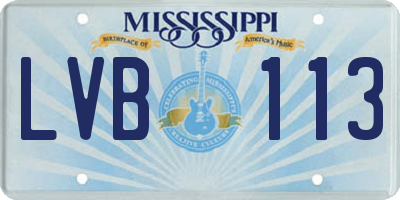 MS license plate LVB113