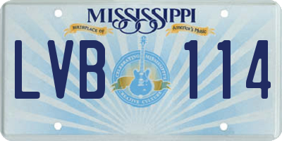 MS license plate LVB114