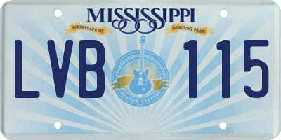 MS license plate LVB115