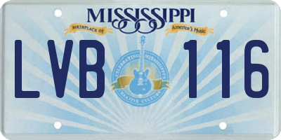 MS license plate LVB116