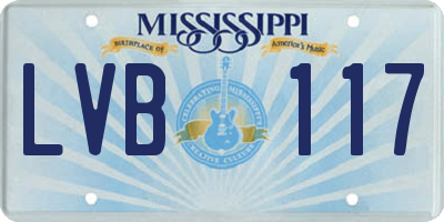 MS license plate LVB117