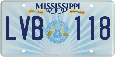 MS license plate LVB118