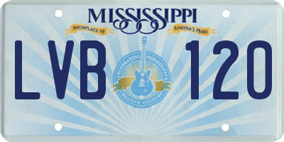 MS license plate LVB120