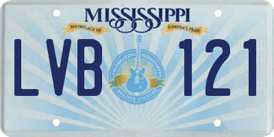 MS license plate LVB121