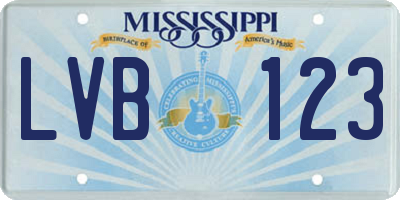 MS license plate LVB123