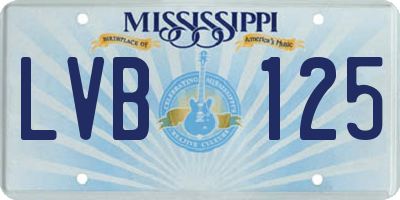 MS license plate LVB125