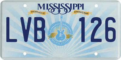 MS license plate LVB126