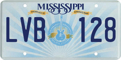 MS license plate LVB128