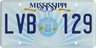 MS license plate LVB129