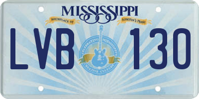 MS license plate LVB130