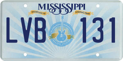MS license plate LVB131