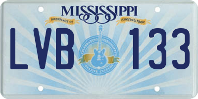 MS license plate LVB133