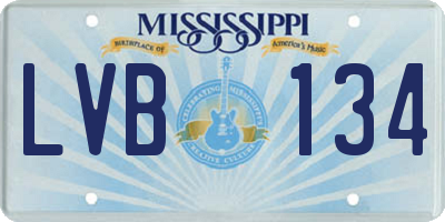 MS license plate LVB134