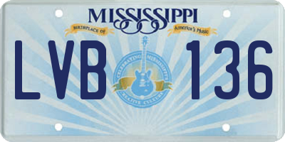 MS license plate LVB136