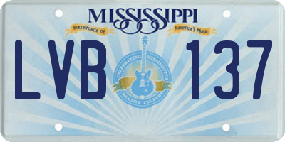 MS license plate LVB137