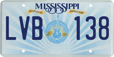 MS license plate LVB138