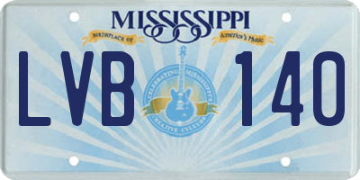 MS license plate LVB140