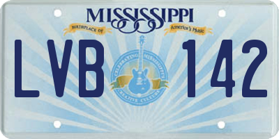 MS license plate LVB142