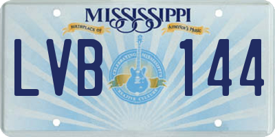 MS license plate LVB144