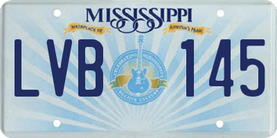 MS license plate LVB145