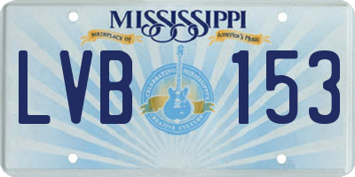 MS license plate LVB153