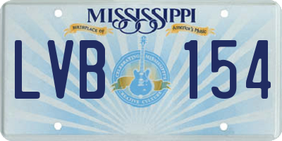 MS license plate LVB154