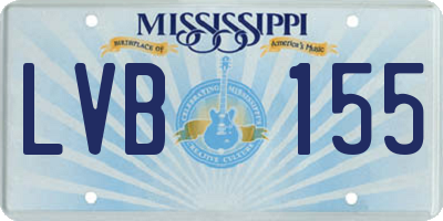 MS license plate LVB155