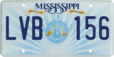 MS license plate LVB156