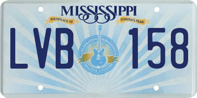 MS license plate LVB158