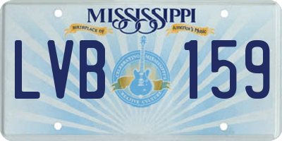 MS license plate LVB159