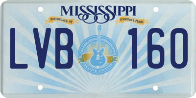 MS license plate LVB160