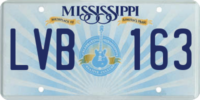 MS license plate LVB163