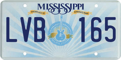 MS license plate LVB165