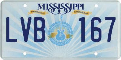 MS license plate LVB167