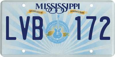 MS license plate LVB172