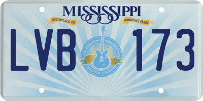 MS license plate LVB173
