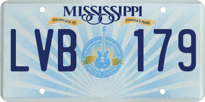 MS license plate LVB179
