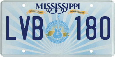 MS license plate LVB180