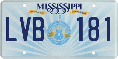 MS license plate LVB181
