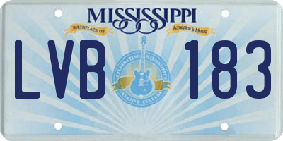 MS license plate LVB183