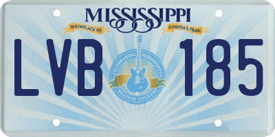 MS license plate LVB185