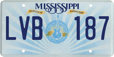 MS license plate LVB187