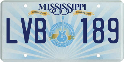 MS license plate LVB189