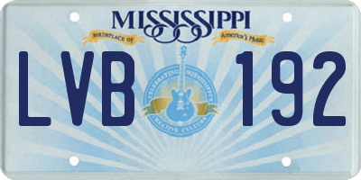 MS license plate LVB192