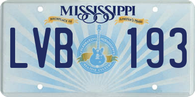 MS license plate LVB193