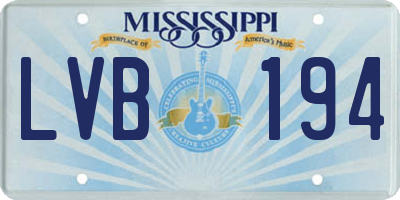 MS license plate LVB194
