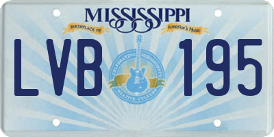 MS license plate LVB195